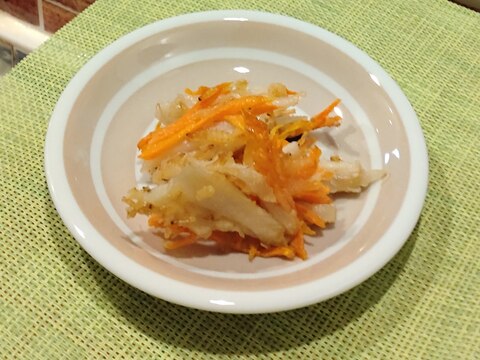 蓮根と人参と小エビのかき揚げ